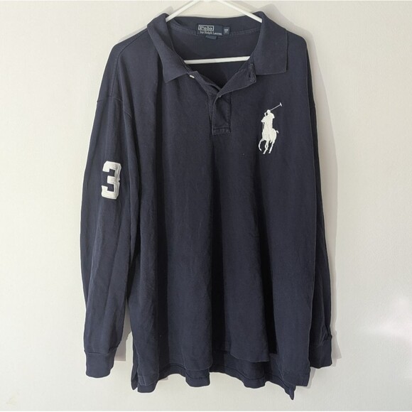 Polo by Ralph Lauren Large Pony Logo Navy Long Sleeve Shirt 3XL - Picture 1 of 5